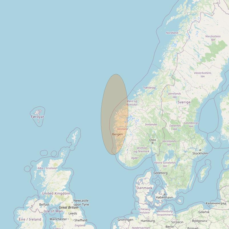 Eutelsat Konnect VHTS at 3&deg; E downlink Ka-band S007 User Spot beam coverage map