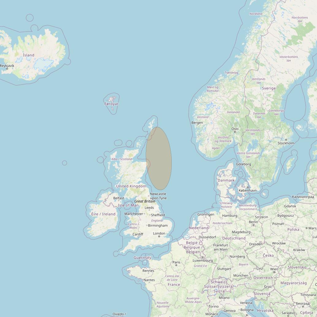 Eutelsat Konnect VHTS at 3&deg; E downlink Ka-band S014 User Spot beam coverage map