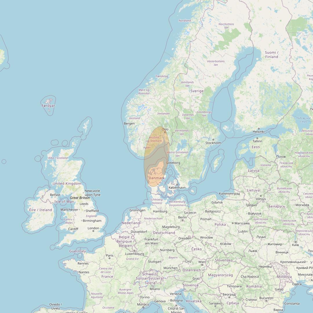 Eutelsat Konnect VHTS at 3&deg; E downlink Ka-band S017 User Spot beam coverage map