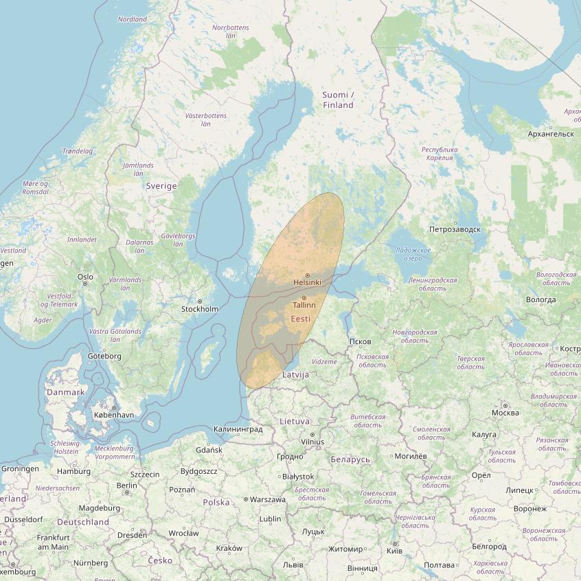 Eutelsat Konnect VHTS at 3&deg; E downlink Ka-band S021 User Spot beam coverage map