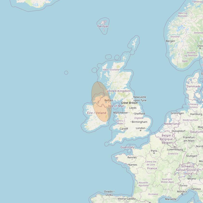 Eutelsat Konnect VHTS at 3&deg; E downlink Ka-band S024 User Spot beam coverage map