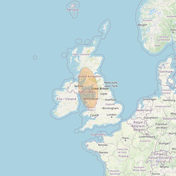 Eutelsat Konnect VHTS at 3&deg; E downlink Ka-band S025 User Spot beam coverage map