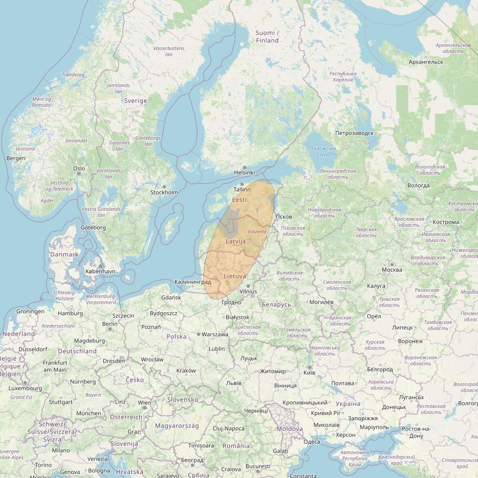 Eutelsat Konnect VHTS at 3&deg; E downlink Ka-band S034 User Spot beam coverage map