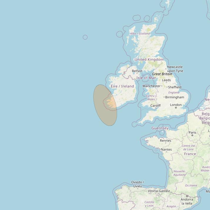 Eutelsat Konnect VHTS at 3&deg; E downlink Ka-band S037 User Spot beam coverage map