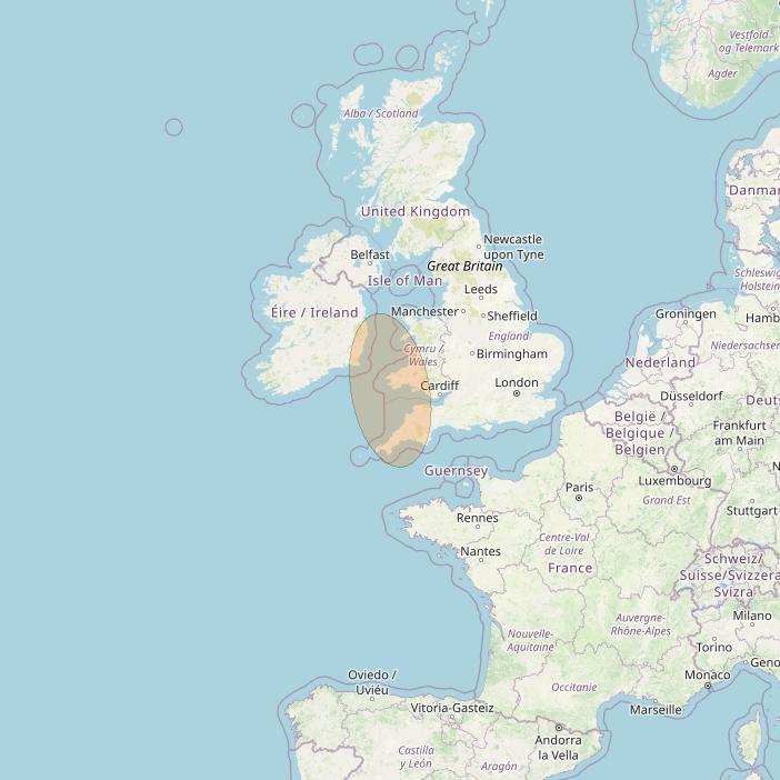 Eutelsat Konnect VHTS at 3&deg; E downlink Ka-band S039 User Spot beam coverage map