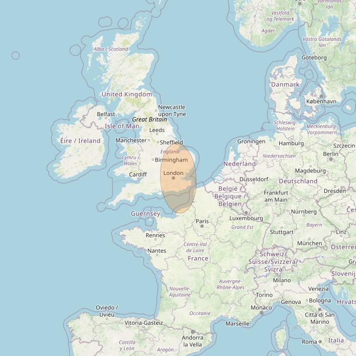 Eutelsat Konnect VHTS at 3&deg; E downlink Ka-band S041 User Spot beam coverage map