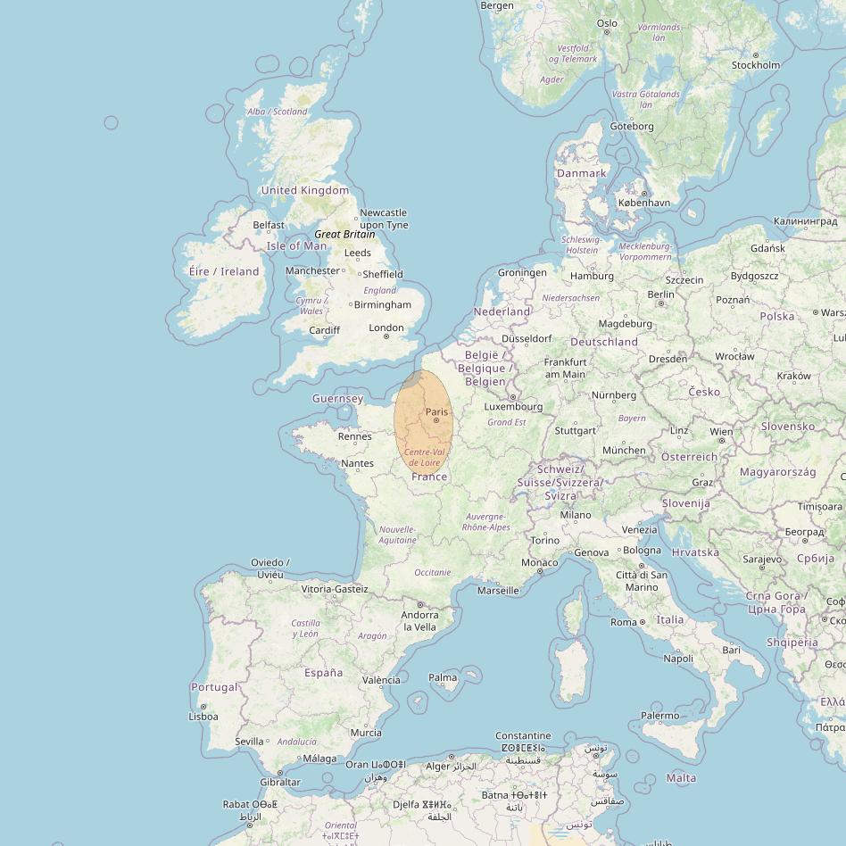 Eutelsat Konnect VHTS at 3&deg; E downlink Ka-band S054 User Spot beam coverage map