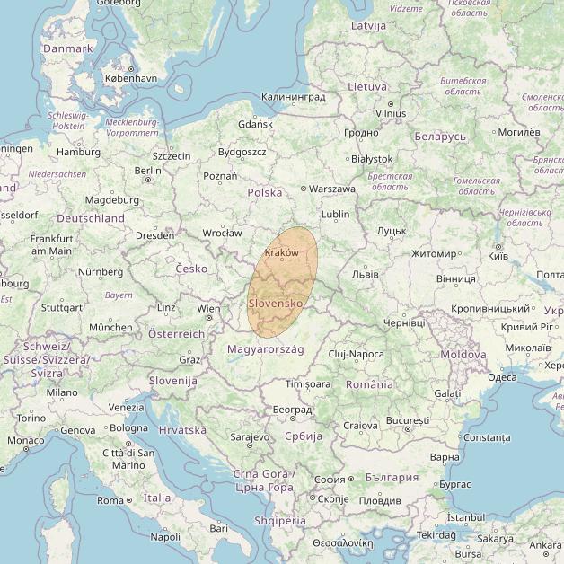 Eutelsat Konnect VHTS at 3&deg; E downlink Ka-band S061 User Spot beam coverage map