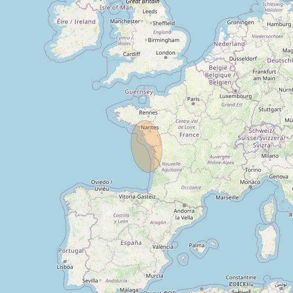 Eutelsat Konnect VHTS at 3&deg; E downlink Ka-band S069 User Spot beam coverage map