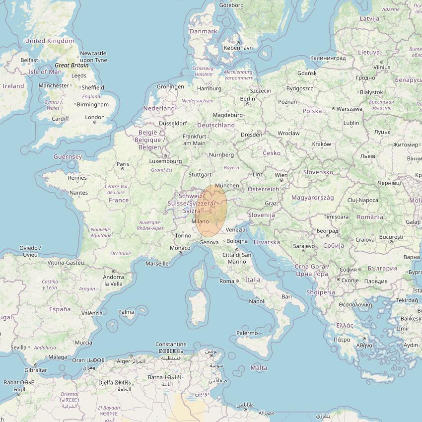 Eutelsat Konnect VHTS at 3&deg; E downlink Ka-band S074 User Spot beam coverage map