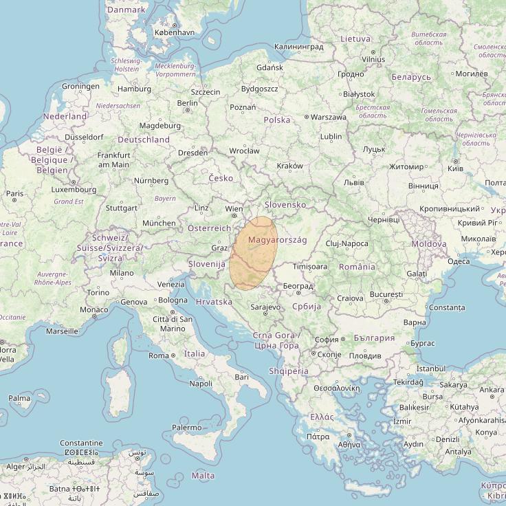 Eutelsat Konnect VHTS at 3&deg; E downlink Ka-band S077 User Spot beam coverage map