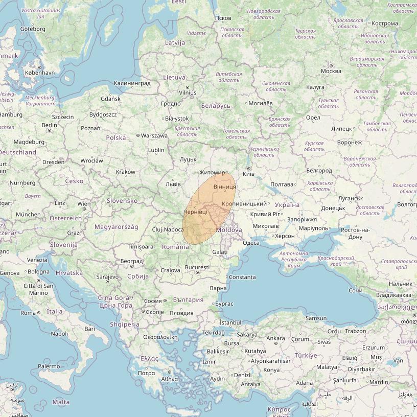 Eutelsat Konnect VHTS at 3&deg; E downlink Ka-band S080 User Spot beam coverage map