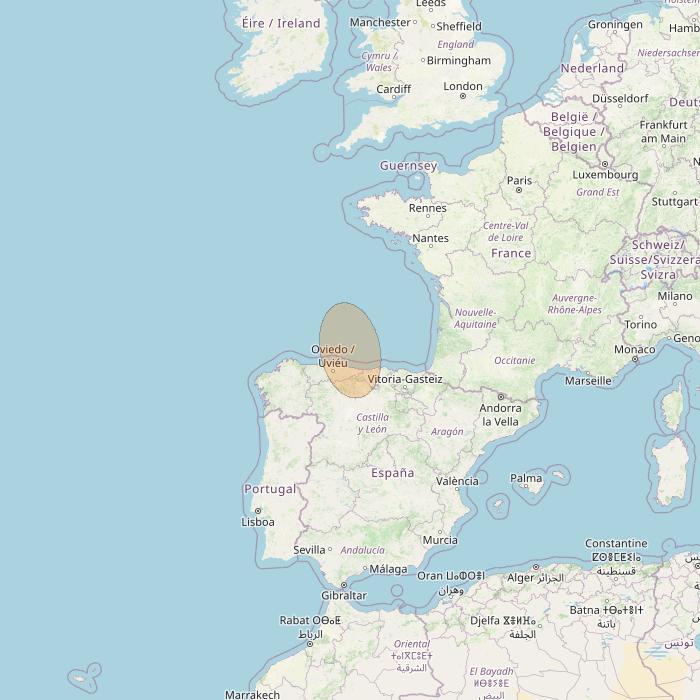 Eutelsat Konnect VHTS at 3&deg; E downlink Ka-band S086 User Spot beam coverage map