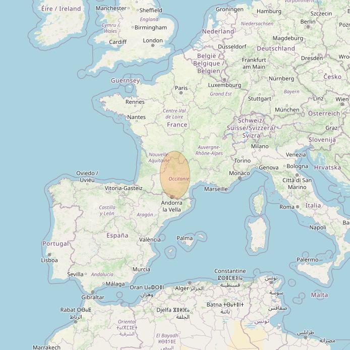 Eutelsat Konnect VHTS at 3&deg; E downlink Ka-band S089 User Spot beam coverage map