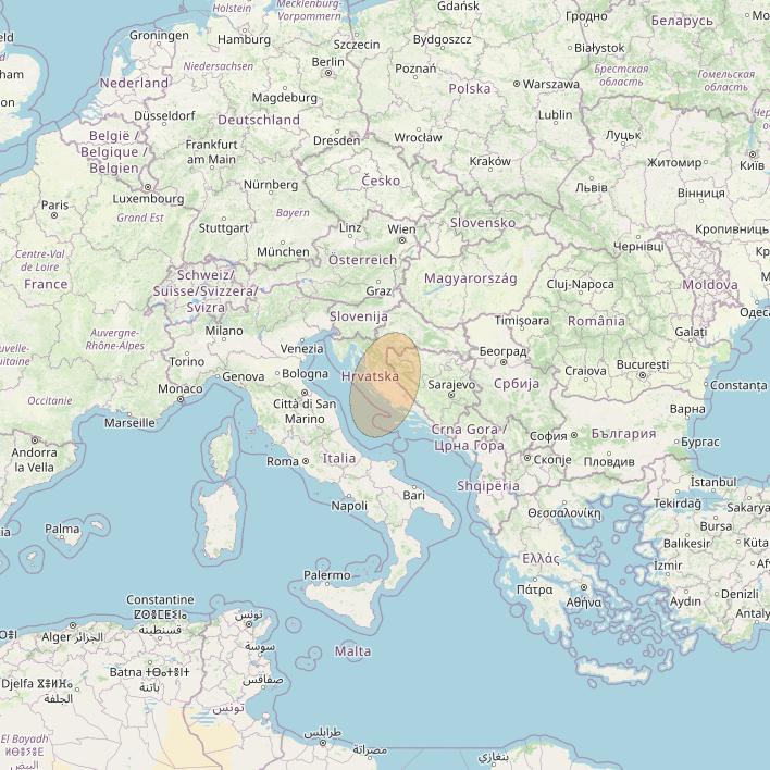 Eutelsat Konnect VHTS at 3&deg; E downlink Ka-band S095 User Spot beam coverage map