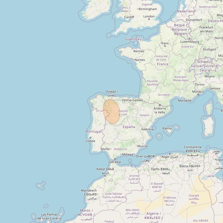 Eutelsat Konnect VHTS at 3&deg; E downlink Ka-band S104 User Spot beam coverage map