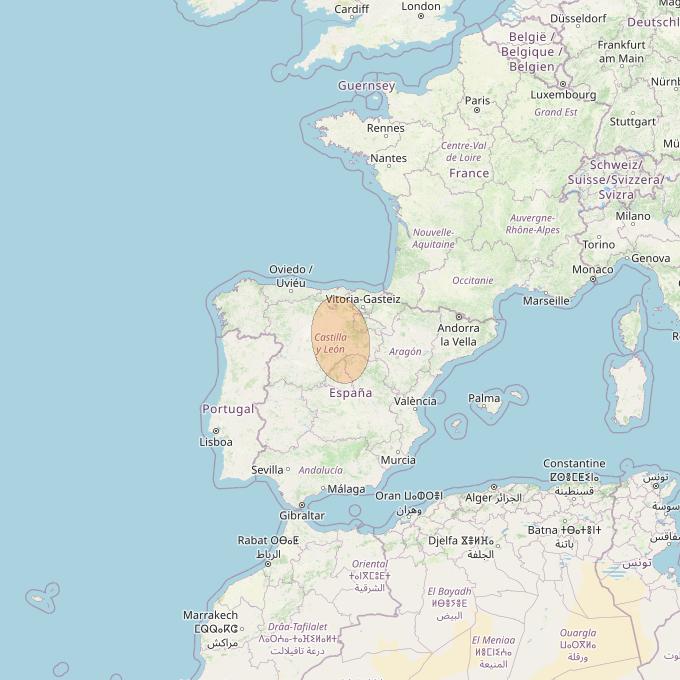 Eutelsat Konnect VHTS at 3&deg; E downlink Ka-band S105 User Spot beam coverage map