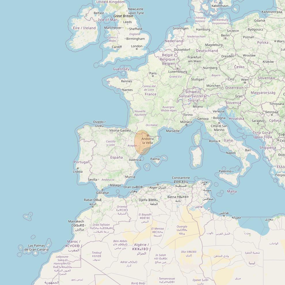 Eutelsat Konnect VHTS at 3&deg; E downlink Ka-band S107 User Spot beam coverage map