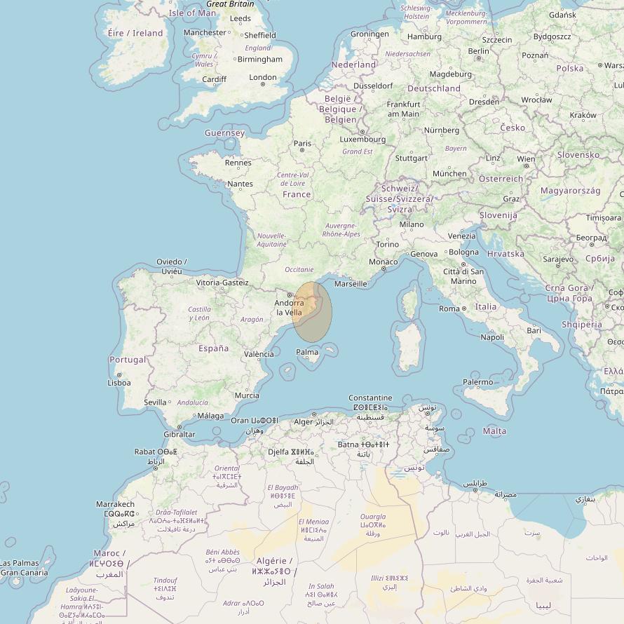 Eutelsat Konnect VHTS at 3&deg; E downlink Ka-band S108 User Spot beam coverage map