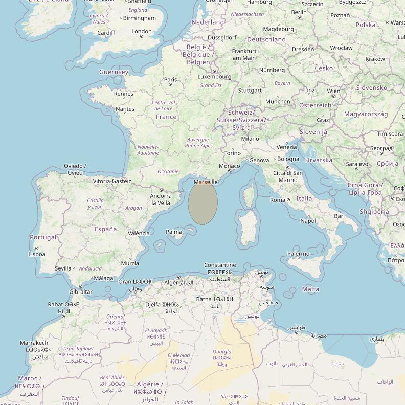 Eutelsat Konnect VHTS at 3&deg; E downlink Ka-band S109 User Spot beam coverage map