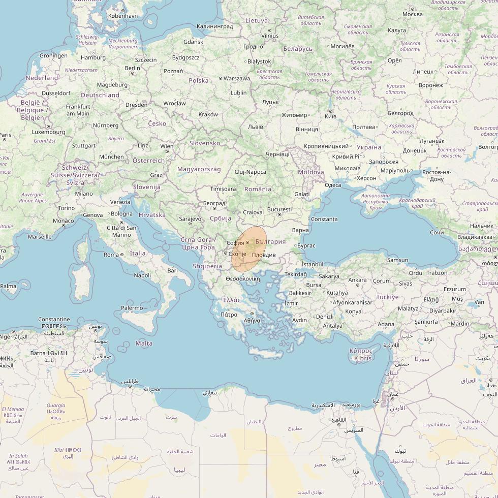 Eutelsat Konnect VHTS at 3&deg; E downlink Ka-band S117 Spot beam coverage map