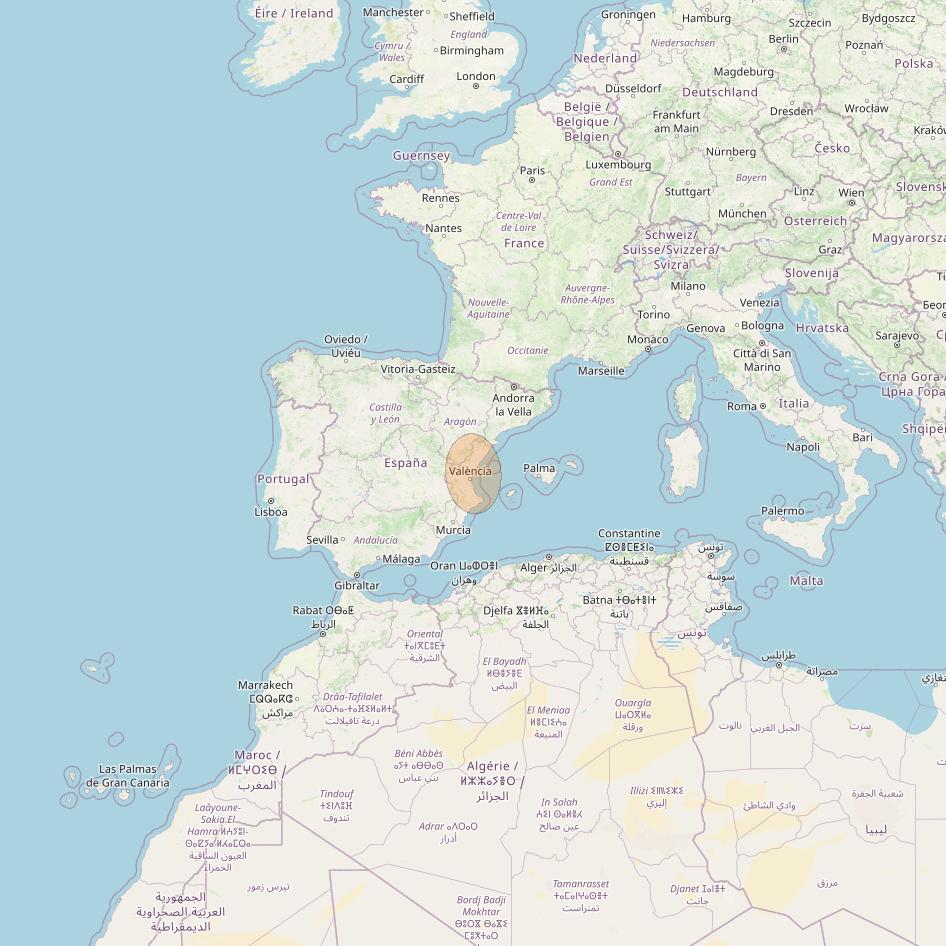 Eutelsat Konnect VHTS at 3&deg; E downlink Ka-band S126 Spot beam coverage map