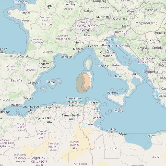 Eutelsat Konnect VHTS at 3&deg; E downlink Ka-band S130 Spot beam coverage map