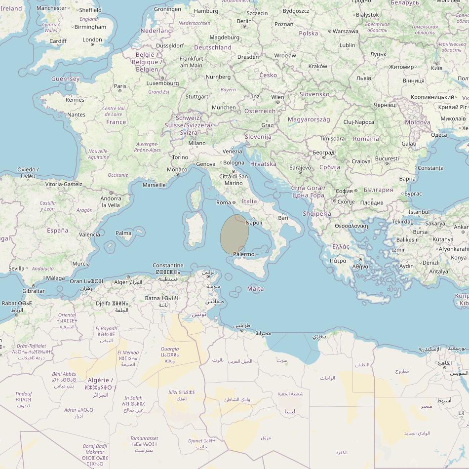 Eutelsat Konnect VHTS at 3&deg; E downlink Ka-band S132 Spot beam coverage map