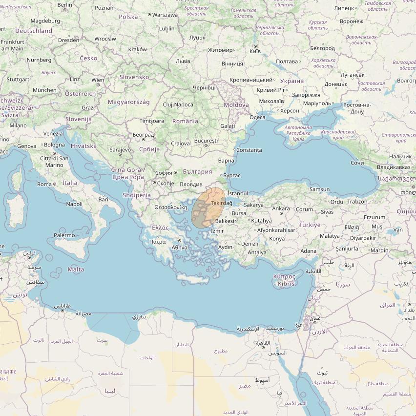 Eutelsat Konnect VHTS at 3&deg; E downlink Ka-band S138 Spot beam coverage map