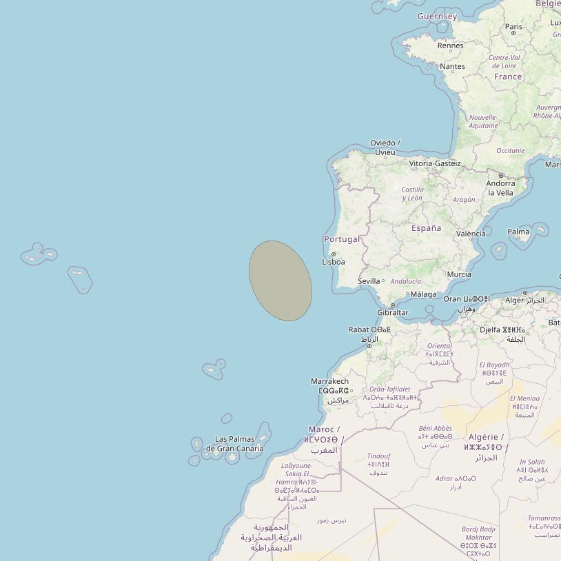 Eutelsat Konnect VHTS at 3&deg; E downlink Ka-band S144 Spot beam coverage map