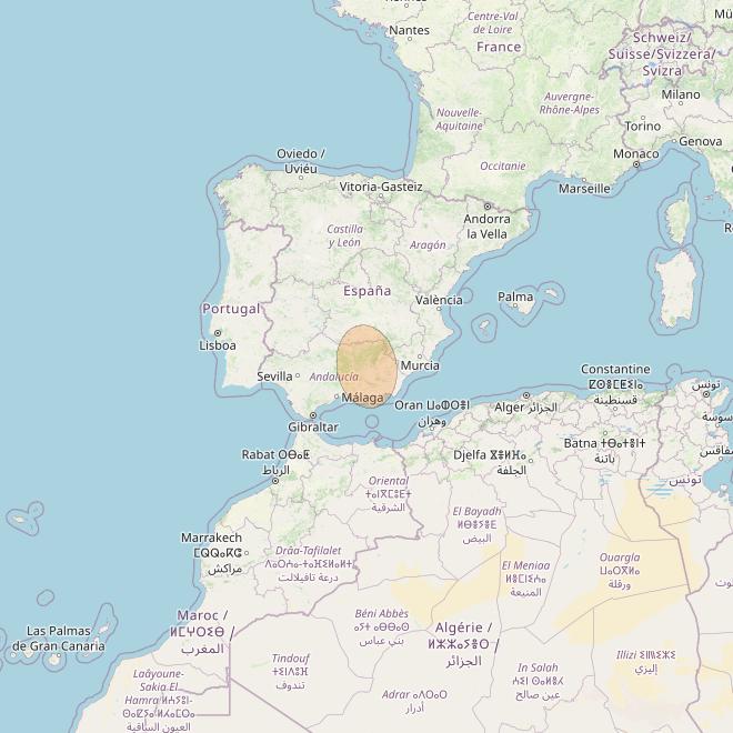 Eutelsat Konnect VHTS at 3&deg; E downlink Ka-band S148 Spot beam coverage map