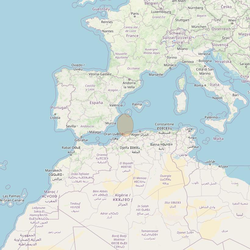 Eutelsat Konnect VHTS at 3&deg; E downlink Ka-band S150 Spot beam coverage map