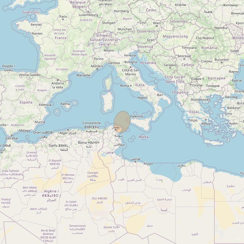 Eutelsat Konnect VHTS at 3&deg; E downlink Ka-band S155 Spot beam coverage map