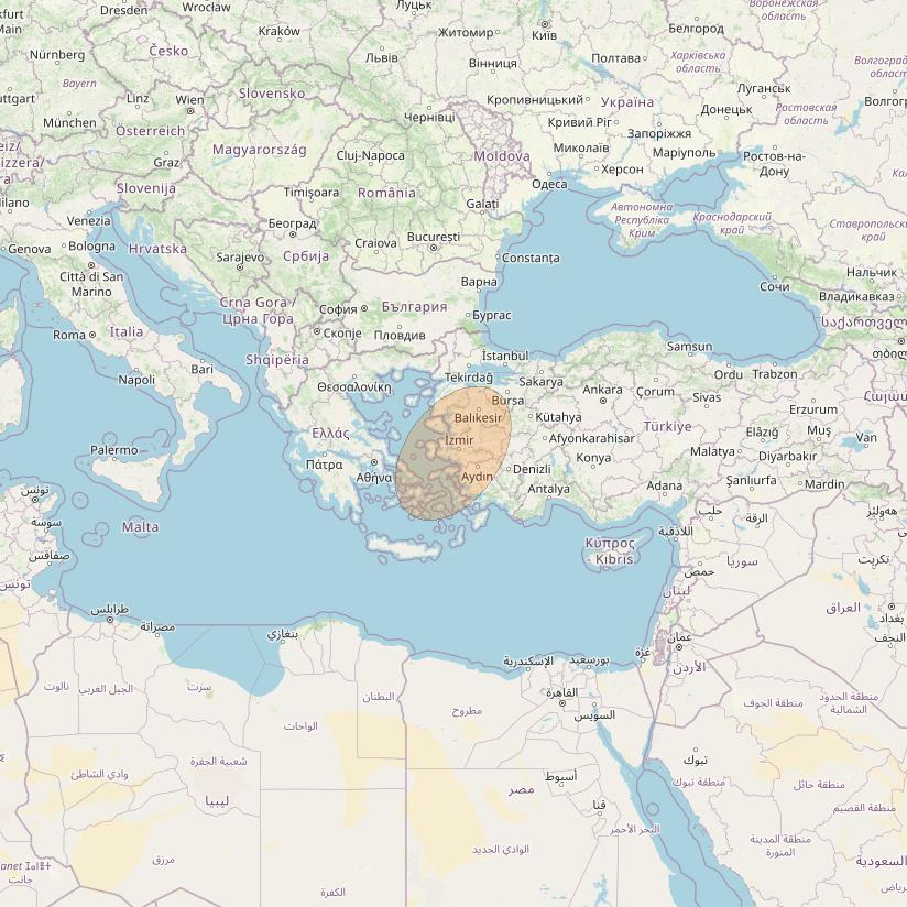 Eutelsat Konnect VHTS at 3&deg; E downlink Ka-band S162 Spot beam coverage map