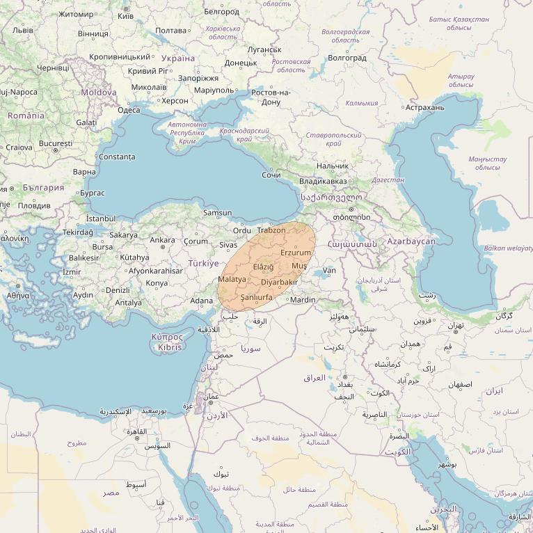 Eutelsat Konnect VHTS at 3&deg; E downlink Ka-band S165 Spot beam coverage map