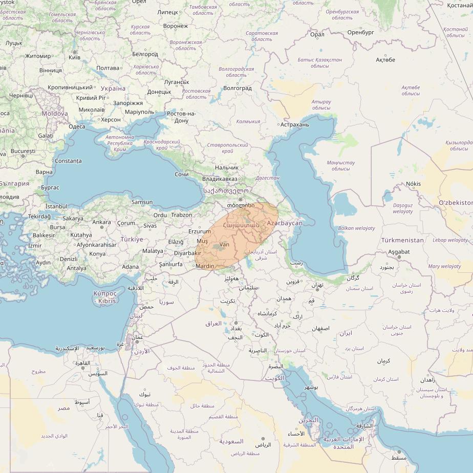 Eutelsat Konnect VHTS at 3&deg; E downlink Ka-band S166 Spot beam coverage map