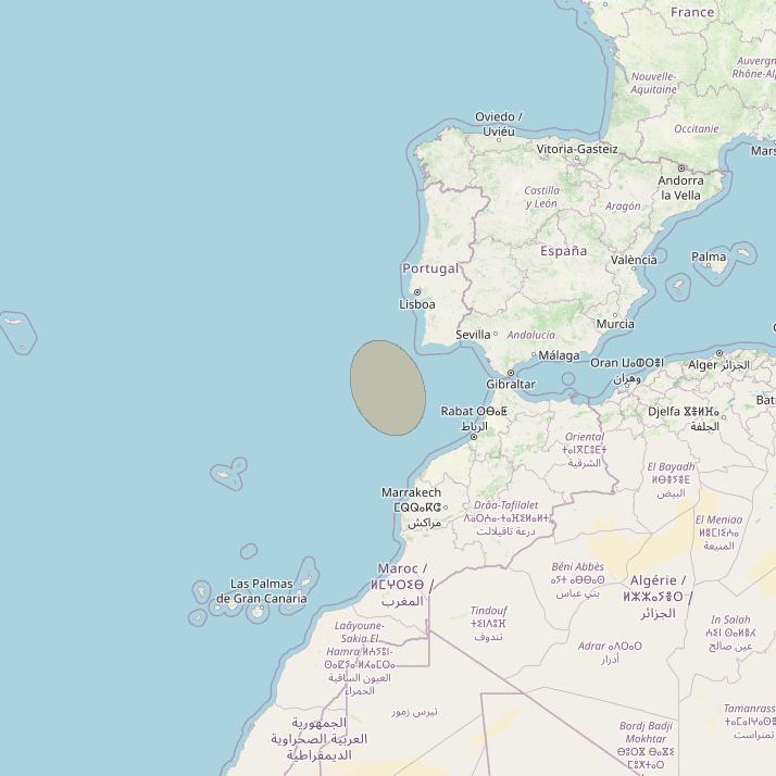 Eutelsat Konnect VHTS at 3&deg; E downlink Ka-band S168 Spot beam coverage map
