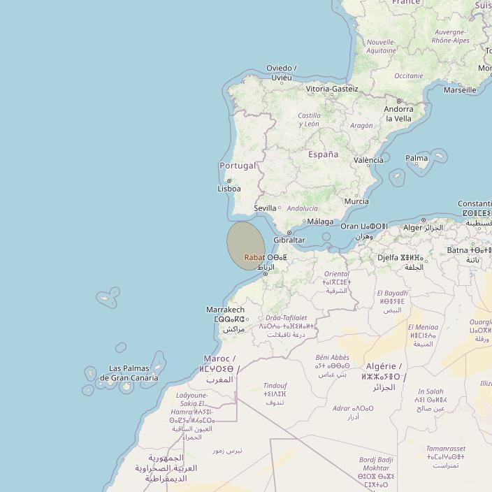 Eutelsat Konnect VHTS at 3&deg; E downlink Ka-band S169 Gateway beam coverage map