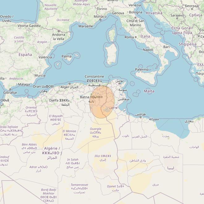 Eutelsat Konnect VHTS at 3&deg; E downlink Ka-band S175 User Spot beam coverage map