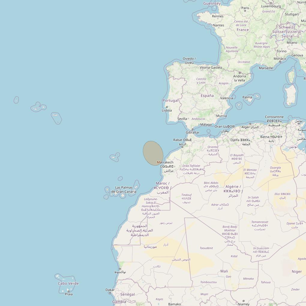 Eutelsat Konnect VHTS at 3&deg; E downlink Ka-band S188 User Spot beam coverage map