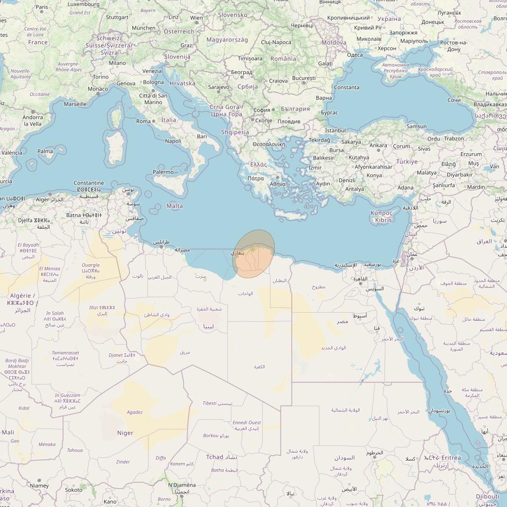 Eutelsat Konnect VHTS at 3&deg; E downlink Ka-band S197 User Spot beam coverage map