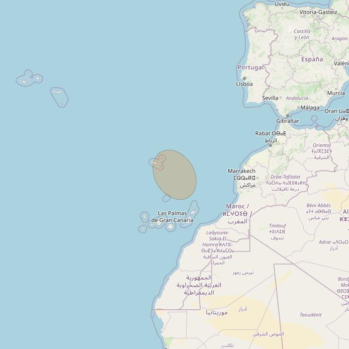 Eutelsat Konnect VHTS at 3&deg; E downlink Ka-band S205 User Spot beam coverage map