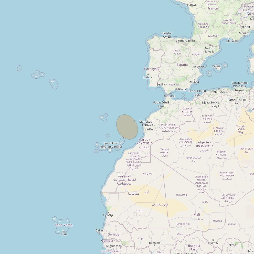 Eutelsat Konnect VHTS at 3&deg; E downlink Ka-band S206 User Spot beam coverage map