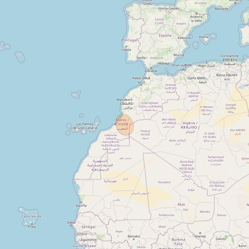 Eutelsat Konnect VHTS at 3&deg; E downlink Ka-band S217 User Spot beam coverage map