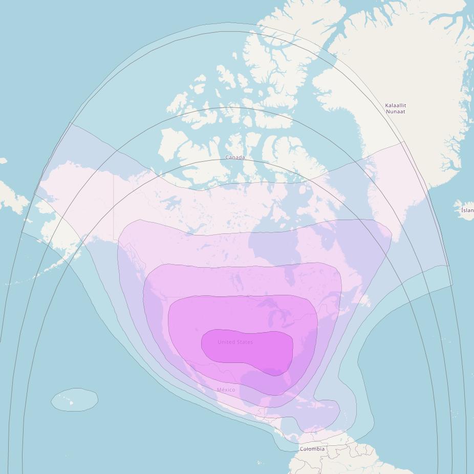SES 1 at 101° W downlink C-band North America Beam coverage map
