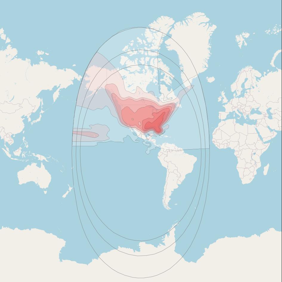 Directv 9S at 101° W downlink Ku-band  Conus Beam coverage map