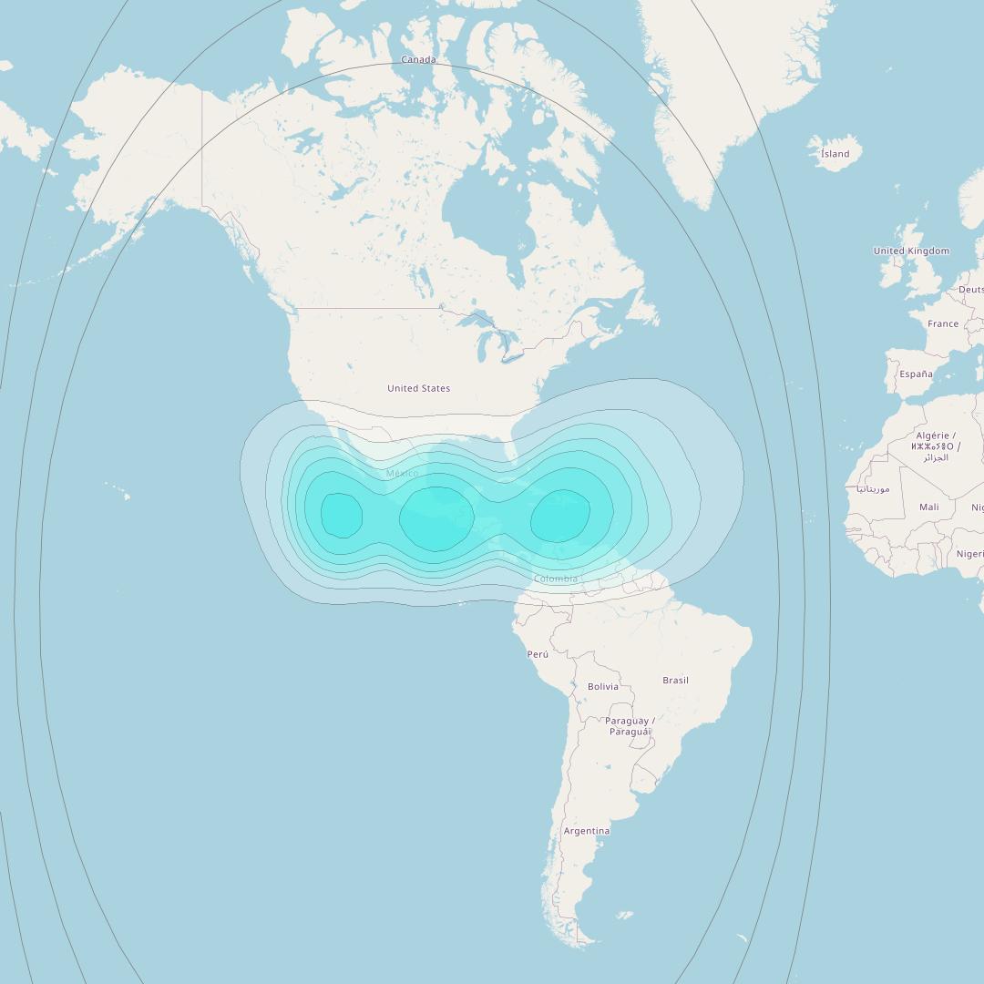 Skyterra 1 at 101° W downlink L-band TLEM5 beam coverage map