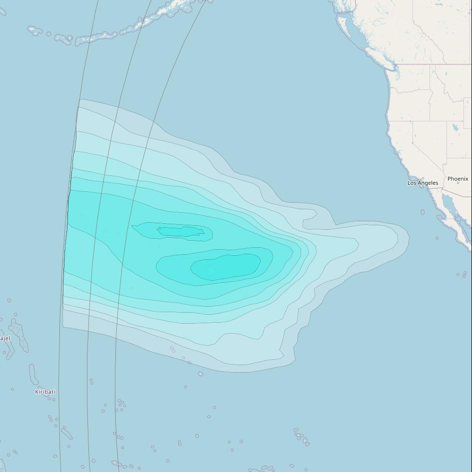 Skyterra 1 at 101° W downlink L-band TLHI beam coverage map