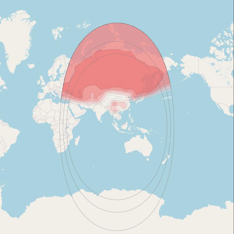 Express AMU3 at 103° E downlink Ku-band Fixed beam coverage map