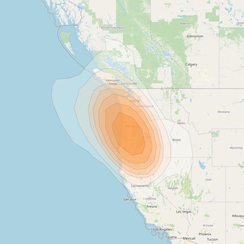 Directv 12 at 103° W downlink Ka-band A1BC (Portland) Spot beam coverage map